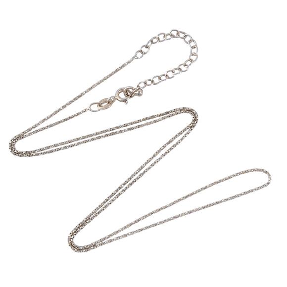 Vintage Sterling Silver 925 Italian Box Chain Necklace 18 - 20 Inches Adjustable - Picture 1 of 3